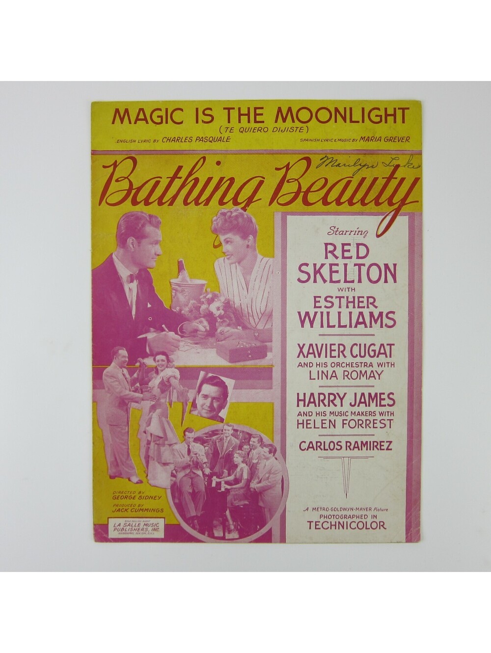 Sheet Music Magic Is The Moonlight Bathing Beauty Red Skelton Vintage 1944